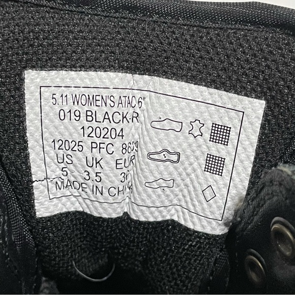 5.11 ATAC 6" Side Zip Black Boots Womens 5 Work Boot Leather Police EMS Security - Picture 7 of 9